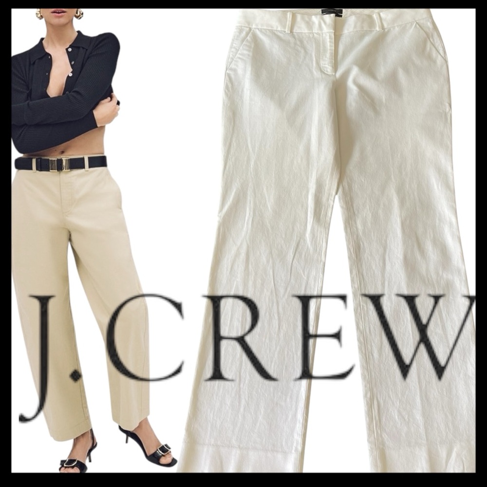 J. Crew Straight Leg Pants in Ivory/Cream